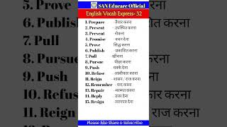 Basic English Vocabulary With Meaning English language English English learning spokenenglish [upl. by Eelrac]