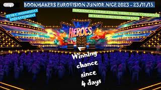 💎BOOKMAKERS  EUROVISION JUNIOR NICE 2023 231115💎 [upl. by Roselin]