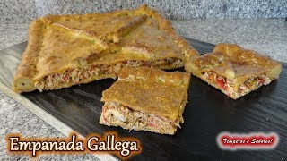 EMPANADA GALLEGA CON POLLO receta completa Relleno Masa y preparación fácil [upl. by Ayotan892]