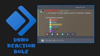 🤖Dyno Bot Reaction Role Discord [upl. by Prussian]