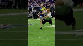 Jordan Taylor Layout Goal At NFL Halftime [upl. by Aihtela]