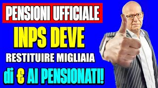 PENSIONI UFFICIALE 👉 INPS DEVE RESTITUIRE MIGLIAIA DI EURO AI PENSIONATI 💰 STORICA SENTENZA🧑‍⚖ [upl. by Reichert897]