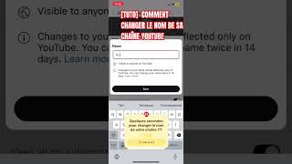 TUTO COMMENT CHANGER LE NOM DE SA CHAINE YOUTUBE youtube ytthumbnail yt ytshorts youtuber [upl. by Hein]