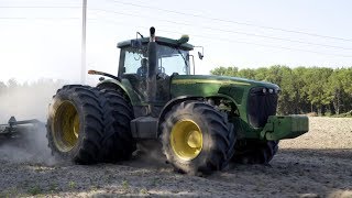 John Deere 8520 Tractor and Case 8120 Combine Improve Traction and Flotation with LSW® tires [upl. by Kneeland921]