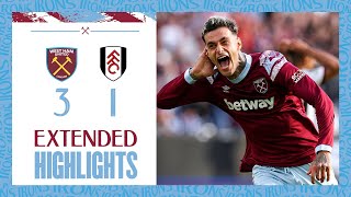 Extended Highlights  Scamacca Bowen amp Antonio Secure Win  West Ham 31 Fulham  Premier League [upl. by Ahsiaa148]