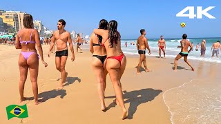 🇧🇷 Walking tour on LEBLON BEACH 4K  Brazil Beach Walk [upl. by Utimer]