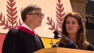 Bill and Melinda Gates 2014 Stanford Commencement Address [upl. by Ynaffet802]