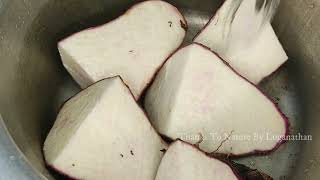 வெற்றிலை வள்ளி கிழங்கு பொரியல்   Pink Yam Fry Recipe in Tamil   Vetrilai Valli Kilangu Poriyal [upl. by Cousins]