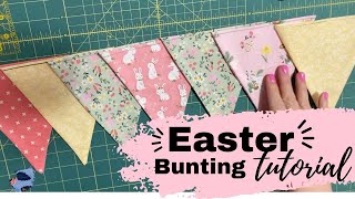 DIY EASTER DECORATION HOW TO SEW FABRIC BUNTING THIS EASTER PROJECT IS EASY FOR BEGINNER SEWING [upl. by Neltiak]