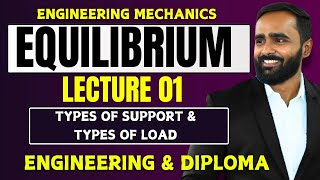 EQUILIBRIUMLECTURE 01TYPES OF SUPPORT AND TYPES OF LOADSENGINEERING MECHANICSPRADEEP GIRI SIR [upl. by Sigismond]