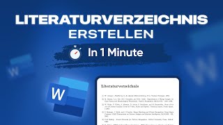 In 1 Minute Zitieren und Literaturverzeichnis in Word  Bachelorthesis [upl. by Hako933]