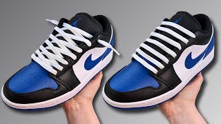 How To Lace Jordan 1 Lows Without Tying 2 SLIP ON HACKS [upl. by Atalayah]