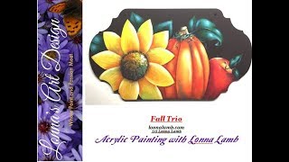 Acrylic amp Tole Painting Tutorial Fall Trio [upl. by Gnouc]