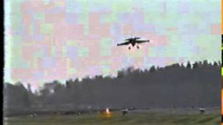 Saab Gripen Pilot Induced Oscillation during Flight Test  Landing Crash [upl. by Ynner]