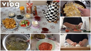 KAHVALTI HAZIRLIĞI👩‍🍳KAHVALTIYA YUMURTALI PATATES👩‍🍳ETLİ DOLMA TARİFİ👩‍🍳GÜNLÜK VLOG PART1 [upl. by Eldwun]