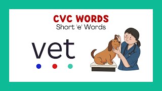 CVC Words with Phonics  Short e Words  Phonics for Kindergarten  phonicsreading [upl. by Artema]