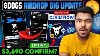 🤑 DOGS AIRDROP WITHDRAWAL amp LISTING DATE CONFIRM DOGS TELEGRAM AIRDROP CLAIM  DOGS AIRDROP UPDATE🔥 [upl. by Fredra]