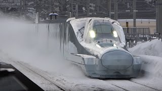 北海道・東北新幹線 ALFAX 冬季日中試運転 高速通過・発着映像 ALFAX Shinkansen winter daytime test run [upl. by Huxham353]