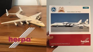 Herpa 1500 scale Antonov AN225 Mriya model unboxing and review [upl. by Auoh]