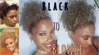 Black to Blonde The Perfect Ash Blonde Color on Natural HairCreme of Nature Lightest Blonde Review [upl. by Wagshul]