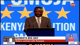 Inside Azimios Manifesto I Raila I will employ social protection prog modelled along Kazi Mtaani [upl. by Vittorio]