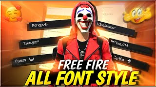 Free Fire All Font Style  Best App For Free Fire Name  How To Make Stylish Name [upl. by Noseaj926]