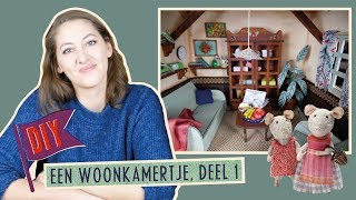 Knutselen amp DIY  Woonkamertje deel 1  Muizenhuis Tutorial [upl. by Vickie]