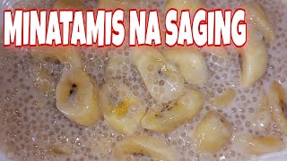 MINATAMIS NA SAGING w GATA AT SAGO  Simple pero masarap na meryenda [upl. by Assenyl]