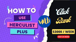 HercuList Learn how to use HercuList Plus amp ClickBank [upl. by Rand974]