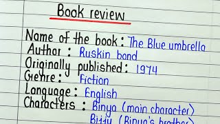 Book review writing  How to write a book review in english  The blue umbrella book review [upl. by Kenleigh846]