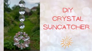 How to make Easy Twinkling Crystal beaded Suncatcher 🌞 DIY Jewellery making Tutorial [upl. by Germayne]