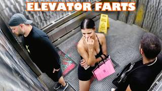 Funny WET FART Prank in an ELEVATOR [upl. by Ynohtn]