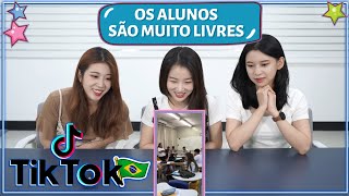 GRUPO DE KPOP REAGE A VIDA ESCOLAR DOS TIKTOKERS BRASILEIROS COM 3YE [upl. by Nabois735]