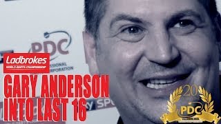 Gary Anderson after his second round win at the Ladbrokes World Darts Championship [upl. by Ahsitel]