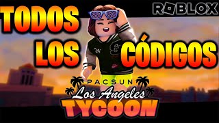 TODOS los CÓDIGOS de 🌅PACSUN LOS ANGELES TYCOON🌅 activos  ROBLOX 2023 CODIGOS de ROBLOX TilloASR [upl. by Reh356]