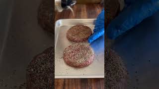 Waygu Beef Burgers with Mushroom Duxelles and Blue Cheese Sauce burger recipe burgers viralfood [upl. by Nodnrb]