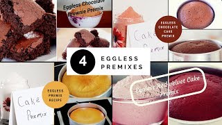 4 Eggless Premix Recipes  Vanilla Premix  Chocolate Premix  Brownie Premix  Red Velvet Premix [upl. by Hengel136]