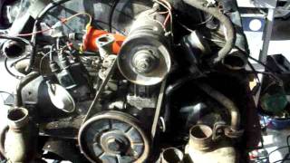 VW Beetle Aircooled Engine Test Stand 1600 Single Port running on AXE deodorant [upl. by Alih266]