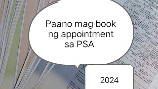 PSA Online Appointment Tutorial paano mag book ng appointment ng PSA [upl. by Akinnej]