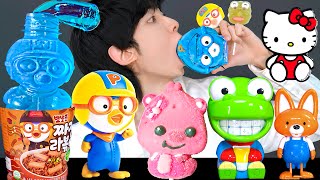 ASMR PORORO FOOD JELLY CANDY CHOCOLATE DESSERTS 다양한 뽀로로 디저트 사탕 초콜릿 젤리 먹방 MUKBANG EATING SOUNDS [upl. by Pappano185]