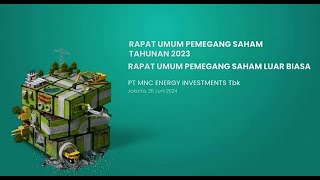 RUPST IATA  MNC Energy Investments Tbk 2024  Rapat Umum Pemegang Saham Tahunan [upl. by Weismann]