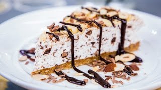 Home amp Family  Stracciatella Tortoni Cake with Espresso Fudge Sauce Recipe [upl. by Moriarty]