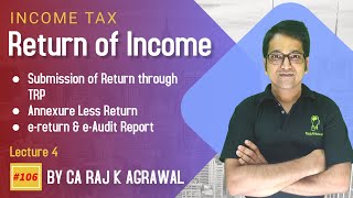 106 Return of Income  Submission of Return through TRP Annexure Less Return ereturn amp eaudit [upl. by Jennica]