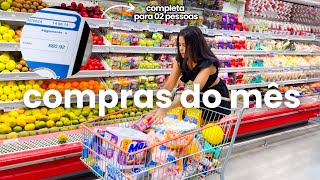 COMPRAS DO MÊS COMPLETA MERCADO ATACADISTA  valores dicas alimentação saudável e simples [upl. by Ahtnamas]