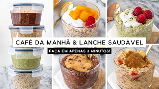 OVERNIGHT OATS  Aveia Adormecida  4 opções de sabores Fácil e saudável pronto em 3 minutos [upl. by Edaj]