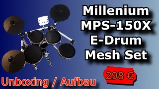 Millenium MPS150X EDrum Mesh Set  Unboxing und Aufbau  German [upl. by Aluor]