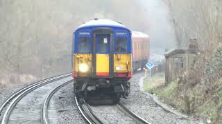 South Western Railway Class 455 8 car Arrivals amp Depart Box Hill amp Westhumble for Dorking [upl. by Pasol]