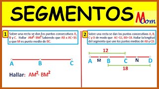 SegmentosSobre una recta se dan los puntos consecutivos AByC Hallar AM2BM2 Sabiendo que ABAC16 [upl. by Sholeen652]