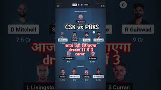 CSK vs PBKS channai vs Punjab dream11 team prediction ipl2024 dream11 csk msdhoni punjab ipl [upl. by Silvain]