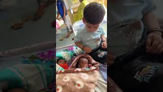 Choote choote bhaio ke bade bhaiya shortvideo love cutebaby newbornbaby [upl. by Arymas]